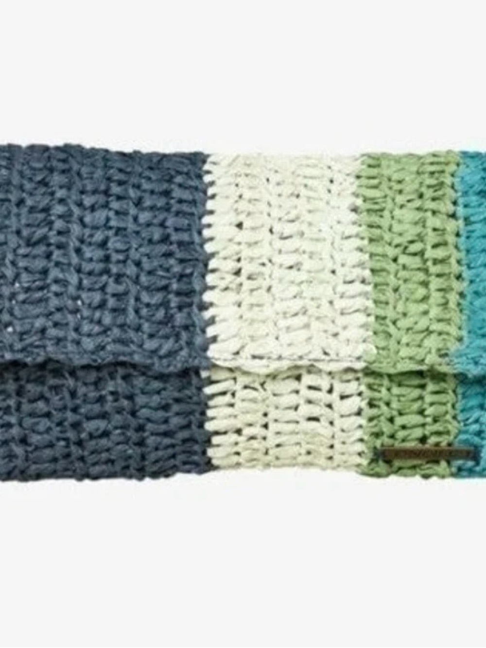 O’Neill Shelling Black & Cream Straw Raffia Waist Pack OS NWT
